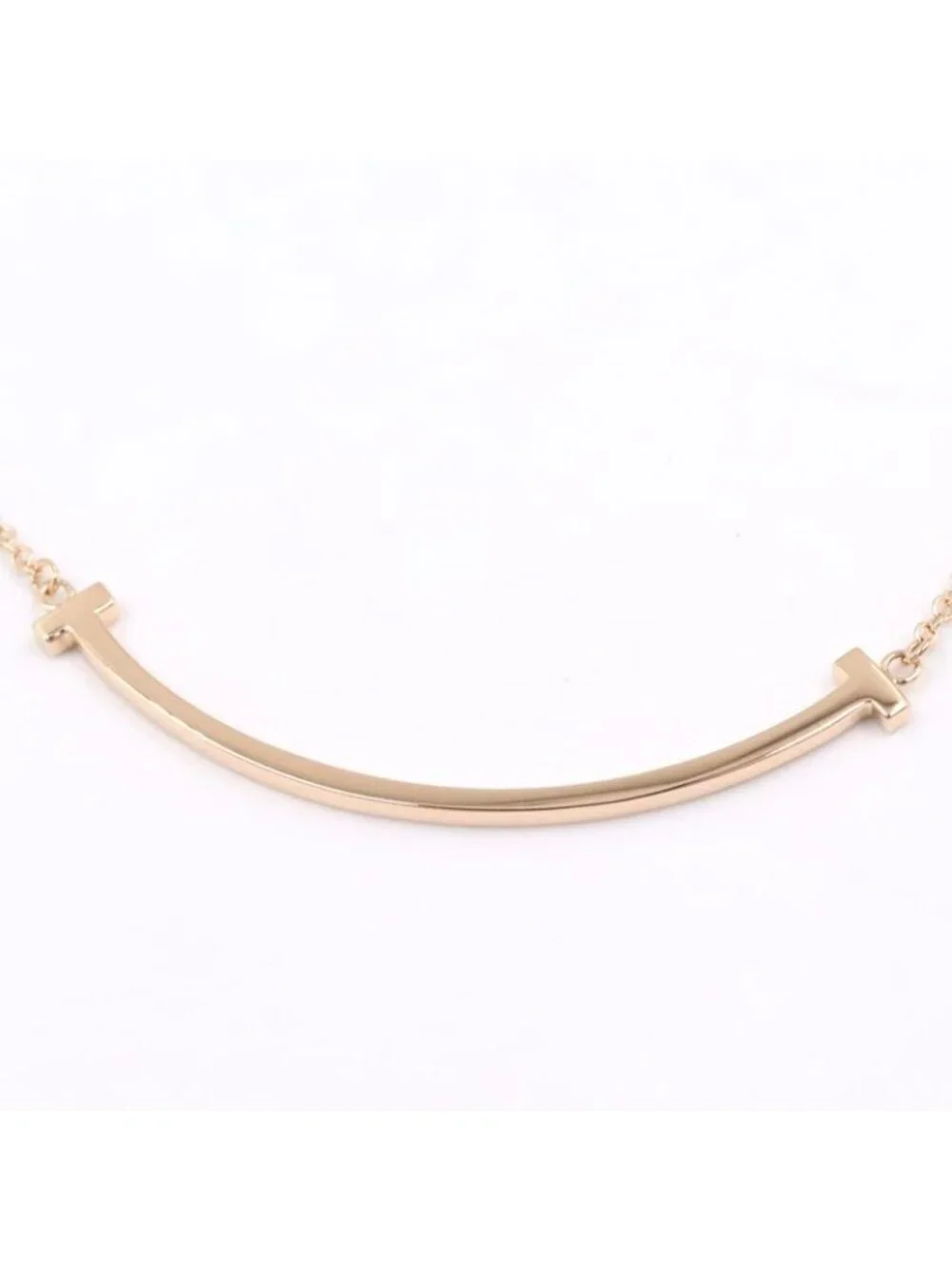 Tiffany & Co Necklace T Smile Small 41 46 cm 18k Pink Gold - Picture 6 of 8